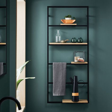 Noir frame shelving unit | bathstore Dimensions Bathroom, Bathroom Furniture Ideas, Bathroom Furniture Design, Furniture Design Ideas, Bathroom Furniture Storage, Storage Bathroom, Furniture Dimensions, Black Shower, Bathroom Shelf