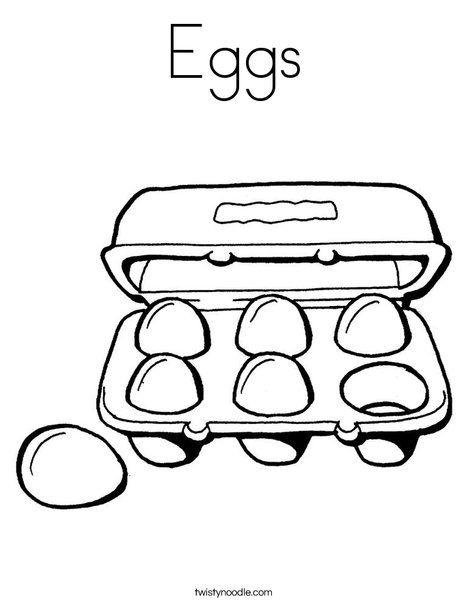 Eggs Coloring Page - Twisty Noodle Eggs Coloring Pages, Egg Coloring Page, Food Coloring Pages, Dot Worksheets, Green Eggs And Ham, Easy Coloring Pages, Barbie Diy, Coloring Eggs, Green Eggs