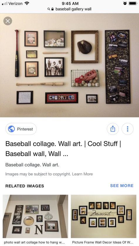 Sports Wall Collage Ideas, Baseball Gallery Wall, Sports Memorabilia Office, Sports Memorabilia Display Ideas, Baseball Card Display Ideas, Sports Memorabilia Display Wall, Sports Office Decor Ideas, Sports Gallery Wall, Baseball Memorabilia Display