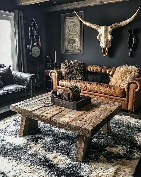 Cowboy Living Room, Western Boho Living Room, Western Living Room Ideas, Western Living Rooms, Vintage Western Decor, Western Living Room Decor, Western Living Room, Western Rooms, Ranch Decor