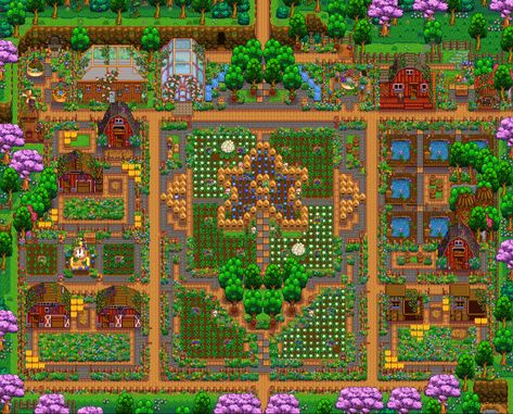 Stardew Valley Standard Farm Layout, Stardew Valley Greenhouse, Stardew Layout, Vanilla Style, Stardew Valley Farm, Stardew Farms, Big Sheds, Stardew Valley Layout, Stardew Valley Tips