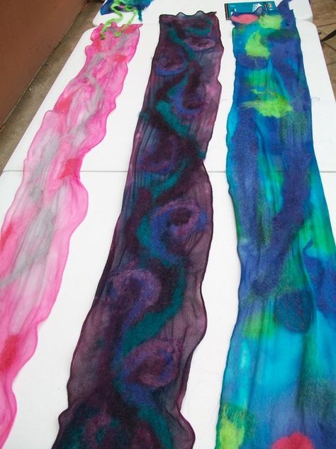 Felted Scarf Tutorial, Machine Felting, Nuno Felting Tutorial, Wool Project, Wet Felting Tutorial, Felted Bags, Felting Tutorial, Wet Felting Projects, Local Yarn Shop