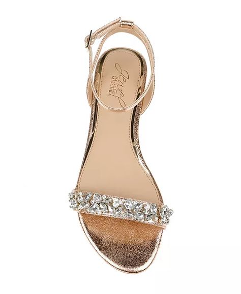 Jewel Badgley Mischka - Dress Sandals Flat, Mom Shoes, Jewel Badgley Mischka, Narrow Shoes, Evening Flats, Badgley Mischka Shoes, Evening Sandals, Strap Sandals Women, Evening Wedding