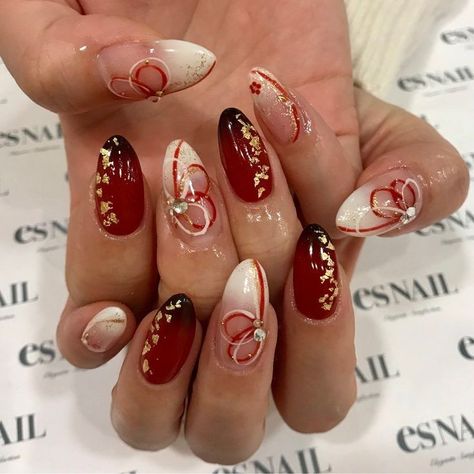 Jelly Polish, Red And Gold Nails, Diy Salon, Art Deco Nails, Crystal Cat, Asian Nails, Manicure Diy, Nail Polish Set, Cat Eye Gel