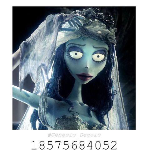 #Roblox #Decals #Emily #CorpseBride #Show Royale High Profile Picture Decals, Royal High Picture Codes, Royale High Picture Id Codes, Royal High Decals Id, Goth Roblox Decal Id, Roblox Picture Id, Roblox Id Decals, Royal High Decal Id Codes Anime, Roblox Movie Poster Decals