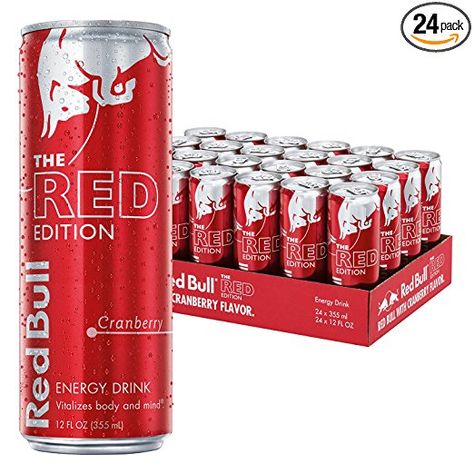 Red Bull Red Edition, Cranberry Energy Drink, 12 Fl Oz Cans, 24 Pack Red Bull Energy Drink, Jolly Ranchers Candy, Caffeine Drinks, Monster Energy Drink, Melting Chocolate Chips, Drink Signs, Carbonated Drinks, Energy Drink, Good Energy