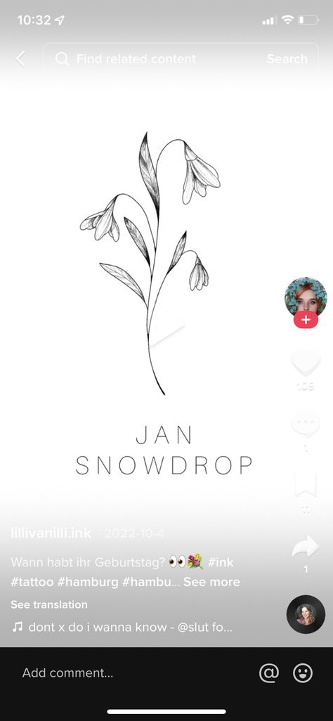 Snow Drop Tattoo, Snow Drops Flowers, Snow Drops, Do I Wanna Know, Tattoo Inspo, I Tattoo, Flower Tattoo, Tatting, Japan