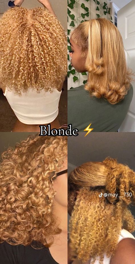 Different Blonde Colors, Honey Blond Hairstyles, Cream Of Nature Hair Dye Honey Blonde, Colors To Dye Your Hair Light Skin, Blonde And Honey Brown Hair, Honey Blonde Afro Dark Skin, Blonde Hair Dye Ideas Black Women, Black Women Hair Dye Ideas, Natural Blonde Hair Black Women