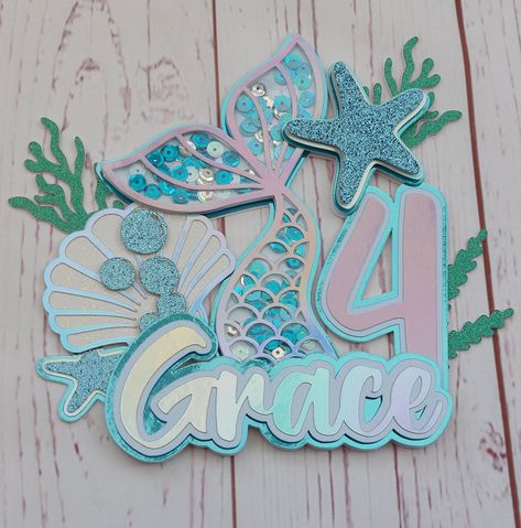 Mermaid Cake Topper, Blue Mermaid Shaker Cake Topper, Mermaid 3d Cake Topper, Happy Birthday, Birthday Cake Topper, Birthday Party, Mermaid, - Etsy Australia Mermaid 3d, Topper Mermaid, Happy Birthday Topper, Birthday Party Mermaid, Donation Ideas, Shaker Cake Topper, 3d Cake Toppers, Ariel Birthday, Mermaid Cake Topper