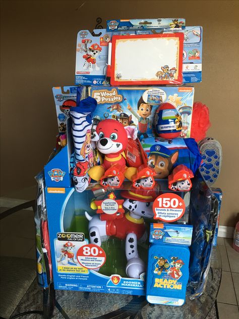 Paw patrol Paw Patrol Gift Ideas, Auction Basket Themes, Paw Patrol Easter Basket, Elephant Quilt Block, Paw Patrol Gifts, Auction Basket, Easter Bouquet, Best Christmas Toys, Elephant Quilt