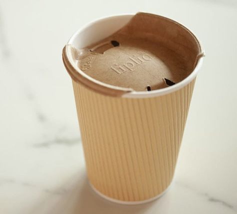 Swedish Firm UniCup Aims To Replace Plastic Coffee Cup Lids With Liplid | Dieline - Design, Branding & Packaging Inspiration Coffee Cups Design Takeaway, Coffee Disposable Cups, Sustainable Coffee Cups, Disposable Coffee Cups Design, Coffee Cup Packaging Design, Cups Packaging, Takeout Packaging, Eco Coffee Cup, Plastic Coffee Cup