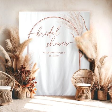 $73.60 | Boho Pampas Grass Terracotta Bridal Shower Banner #boho bridal shower, pampas grass, boho, pampas grass bridal shower, terracotta bridal shower, fall bridal shower, photo booth, bridal shower backdrop, bridal shower decor, modern Floral Bridal Shower Backdrop, Boho Bridal Shower Decorations, Bohemian Bridal Shower, Bella Bridal, Bridal Shower Backdrop, Bridal Shower Banner, Chic Bridal Showers, Wedding Shower Decorations, Bridal Shower Decor