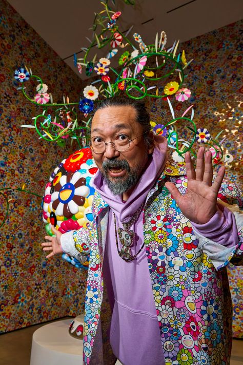 Murakami Artist, Jellyfish Eyes, Brain Illusions, Murakami Art, Takashi Murakami Art, The Broad Museum, Murakami Flower, Superflat, Art Outfits