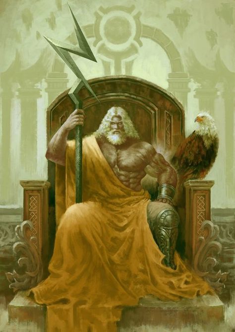 Zeus God, Thunder God, Greek Mythology Gods, Pagan Gods, Mount Olympus, Legends And Myths, Greek Gods And Goddesses, Greek Mythology Art, Greek And Roman Mythology