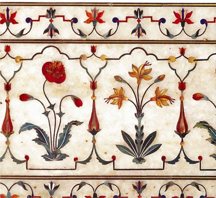 Mughal Prints, Tac Mahal, Mughal Motifs, Mughal Art Paintings, Mughal Architecture, Mughal Paintings, Mughal Empire, Mughal Art, Marble Inlay