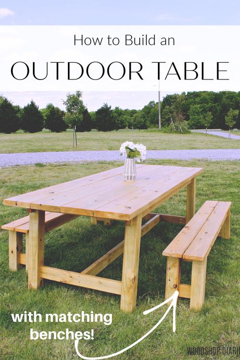 Diy Trestle Table, Outdoor Dining Table Diy, Outdoor Table Plans, Outdoor Wood Table, Build A Picnic Table, Diy Patio Table, Diy Picnic Table, Outdoors Ideas, Picnic Table Plans