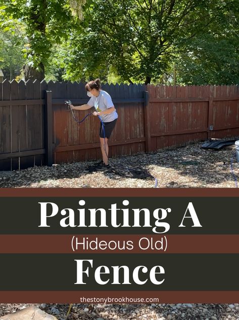 Paint Fence Ideas Backyards, Grey Fence Paint, Black Fence Paint, Painting A Fence, Fence Painting Ideas, Painted Wood Fence, Garden Fence Paint, Fence Paint Colours, Diy Garden Design