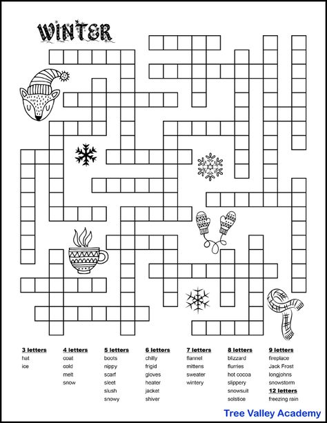 Winter Holiday Worksheets 5th Grade, Winter School Activities Classroom, Winter Puzzles For Kids, Winter Activity Pages Free Printables, Winter Color Sheets Free, Winter Wordsearch Free Printable, Word Fill In Puzzles Free Printable, Winter Crossword Puzzle Free Printable, Christmas Cross Word Puzzle