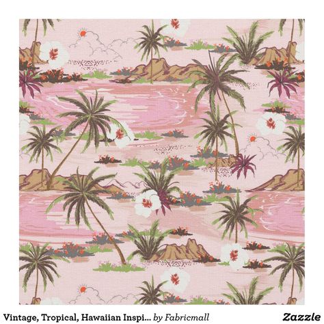 Vintage, Tropical, Hawaiian Inspired Pink Fabric Hawaiian Background, Vintage Hawaiian Decor, Swim 2024, Island Gyal, Jungle Boogie, Hawaii Shirts, Hawaiian Pattern, Hawaiian Fabric, Hawaiian Decor