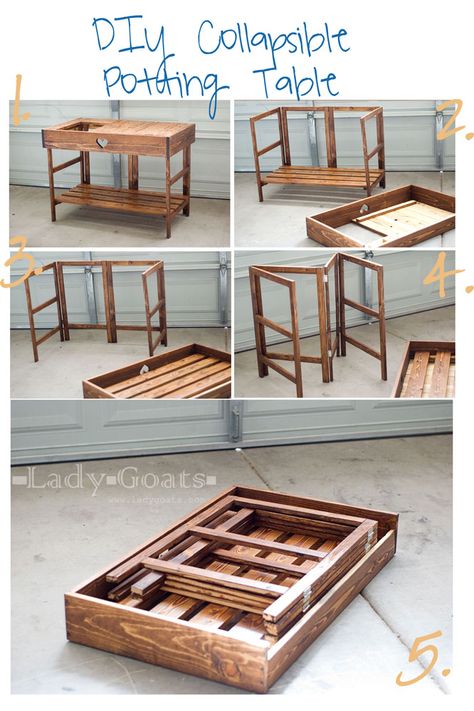 Furniture Websites, Collapsible Table, Craft Table Diy, Diy Muebles Ideas, Potting Table, Potting Bench, Market Stalls, Diy Holz, Craft Booth