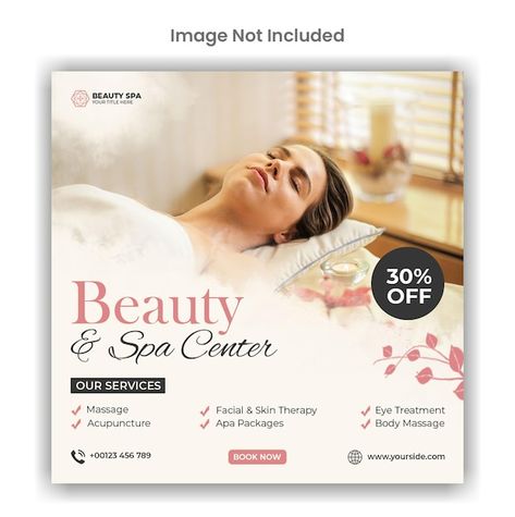 Spa Social Media Posts Design, Beauty Salon Social Media Posts, Beauty Banner Design, Spa Poster Design, Spa Social Media Posts, Beauty Poster Design, Beauty Social Media Post, Spa Social Media, Spa Promo