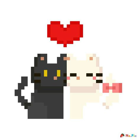 Piskel Art, Cat Hug, Cat Couple, Easy Pixel Art, Cat Cuddle, Pix Art, Pixel Art Design, Cat Icon, Lovey Dovey