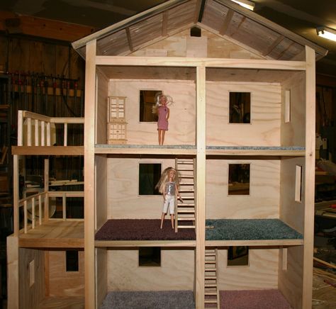 homemade barbie house | My friend told me about a small family owned carpet store that would ... Best Doll House, Dollhouse Furniture Kits, Diy Barbie House, Carpet Stores, Doll House Plans, Barbie Doll House, Barbie Diy, Wooden Dollhouse, Barbie Dream House