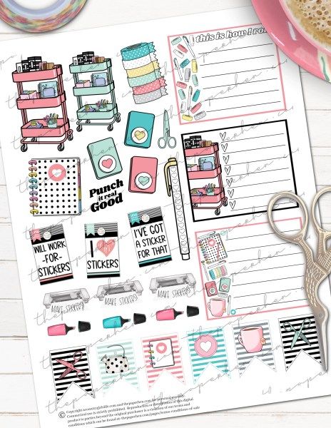 Note Taking Stickers, Planner Cart, Pen Highlighter, Stickers For Planner, Printable Sticker Paper, Country Girl Life, Pink Planner, Book Stickers, Pretty Planners