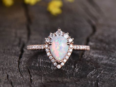 Gold Opal Engagement Ring, Opal Wedding Ring Set, Crown Wedding Ring, Vintage Opal Engagement Ring, Opal Engagement Ring Set, Gold Diamond Wedding Rings, Ring Rosegold, Opal Engagement Ring, Opal Wedding Rings