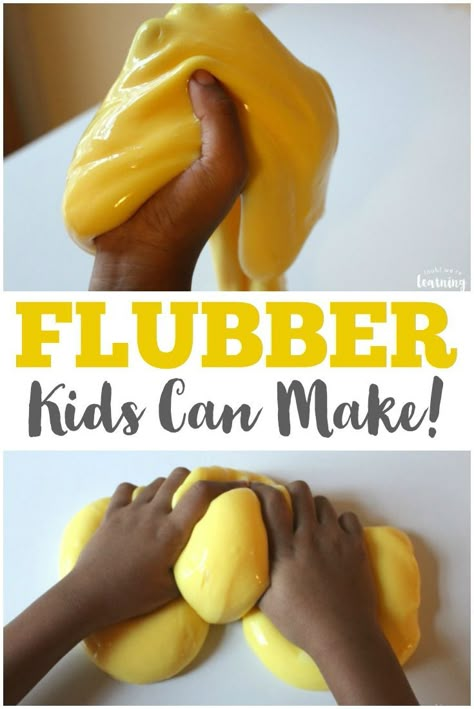 Flubber Recipe, Dough Slime, Sensory Play Activities, Sticky Slime, Playing With Slime, Diy Slime Recipe, Indoor Family, Slime Recipes, Sensory Bottles