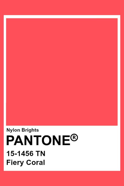 Fiery Coral #Pantone Coral Pantone Colour Palettes, Pantone Coral Pink, Coral Red Aesthetic, Coral Red Color Palette, Living Coral Pantone, Neon Pantone, Coral Color Palette, Red Pantone, Pantone Swatch