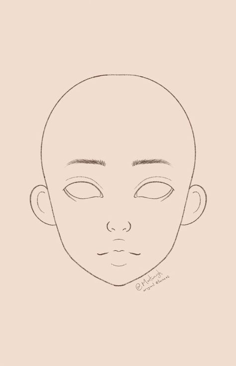 Face Base For Makeup Drawing, Face Drawing Makeup Base, Makeup Ideas Drawing Base, Drawing Face Template, Drawling Templets Face, Makeup Design Template, Makeup Look Template, Make Up Template Face, Oc Face Base