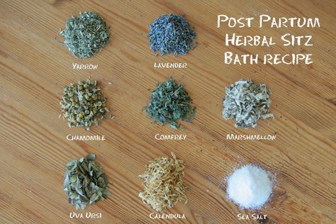 Post Partum Herbal Sitz Bath Recipe. Just create a tea, pour it in the tub, and soak away. It really does help in healing Sitz Bath Recipe, Sitz Bath Postpartum, Herbal Bath Recipes, Bath Bags, Bath Soak Recipe, Herbal Bath Tea, Sitz Bath, Placenta Encapsulation, Bath Recipes