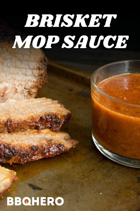 Brisket Sauce Recipe, Bbq Mop Sauce, Brisket Fries, Mop Sauce Recipe, Pulled Pork Barbecue Sauce, Brisket Sauce, Duck Butter, Best Mop, Smoked Jerky