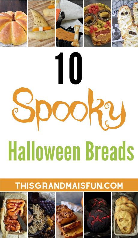 101 Spooky Halloween Foods - TGIF - This Grandma is Fun Halloween Bread Rolls, Halloween Rolls Ideas, Halloween Banana Bread, Halloween Bread Recipes, Halloween Bread Ideas, Spooky Bread, Halloween Rolls, Halloween Bread, Halloween Bananas