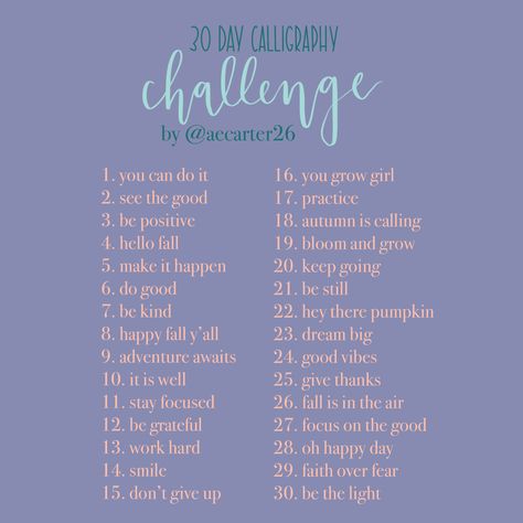 Calligraphy Challenge, Challenge Template, Calligraphy For Beginners, Lettering Challenge, Nice Handwriting, Art Drawings Sketches Pencil, Doodle Art Designs, 30 Day Challenge, Writing Practice