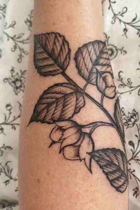 Celtic hazel tree zodiac sign tattoo by @rebecca_vincent_tattoo Hazel Tree Tattoo Celtic, Hazel Leaf Tattoo, Alder Tree Tattoo, Hazel Tree Tattoo, Hazel Tattoo, Vincent Tattoo, Tree Zodiac, Celtic Zodiac Signs, Celtic Tree Tattoos