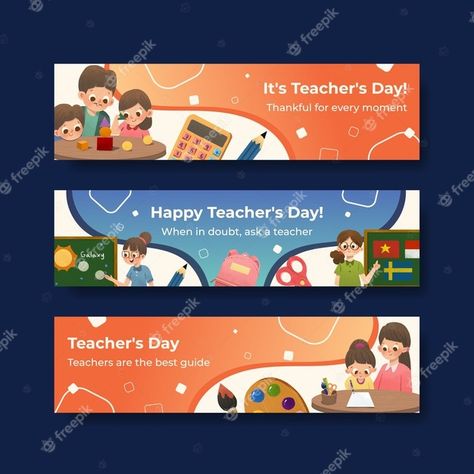 Banner template with teacher's day conce... | Free Vector #Freepik #freevector #banner Tuition Banner, Orientation Day, Vector Banner, Free Teacher, Happy Teachers Day, Banner Template, Primary School, Concept Design, Graphic Resources