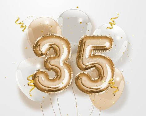 Happy 35th birthday gold foil balloon greeting background. 35 years anniversary #Sponsored , #Ad, #PAID, #birthday, #foil, #years, #gold Happy 56 Birthday, Happy 48 Birthday, Happy 46th Birthday, Happy 49th Birthday, Egg Cartoon, Happy 35th Anniversary, Happy 35th Birthday, Happy 65 Birthday, Cake Lettering