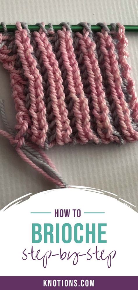 Different Knitting Techniques, How To Brioche Knit, Brioche Knitting Patterns Free Tutorials, Brioche Knit Scarf, Brioche Scarf Pattern Free, Brioche Knitting Tutorial, Knit Look Crochet Stitch, Brioche Stitch Knitting, Brioche Knitting Patterns Free