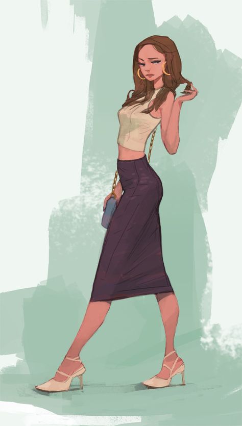 ArtStation - chic, Nokse Mojo Avatar Design, Illustration Family, Výtvarné Reference, Fav Artist, Gambar Figur, 1990s Fashion, Family Funny, Funny Illustration, Girls Illustration