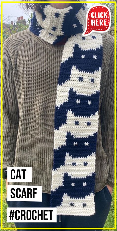 crochet Cat Scarf easy pattern  - Easy Crochet Cat Scarf Pattern for Beginners. Click to Get the Pattern #Scarf #crochet #crochetpattern
 via @shareapattern.com Free Easy Scarf Crochet Patterns, Crochet Ideas Scarf, Crochet Patterns Cat Hat, Cute Scarf Crochet, Crochet Cat Stitch Pattern, Cat Scarf Crochet Pattern Free, Crochet Cat Scarf Pattern Free, Cat Scarf Crochet, Crochet For Cats Pattern Free