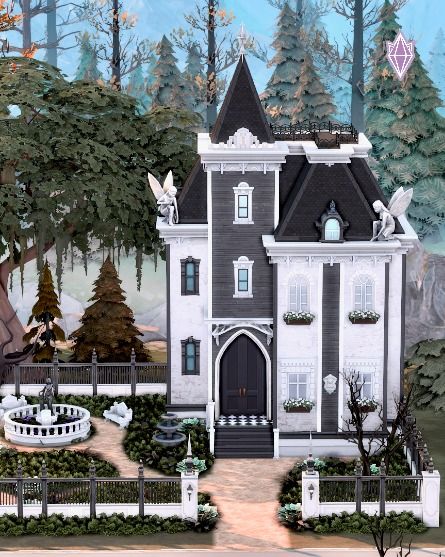 Here is my new build on the Sims 4 and it's an elegant vampire home! I wanted to create something a bit spooky yet simple and classy! Gothic Victorian House Sims 4, Sims 4 Vampire Build Cc, Sims 4 Vampire Apartment, Vampire Home Sims 4, Sims4 Vampire House, Sims 4 Vampire House Interior, Gothic Sims 4 House, Sims Vampire House, Vampire House Interior