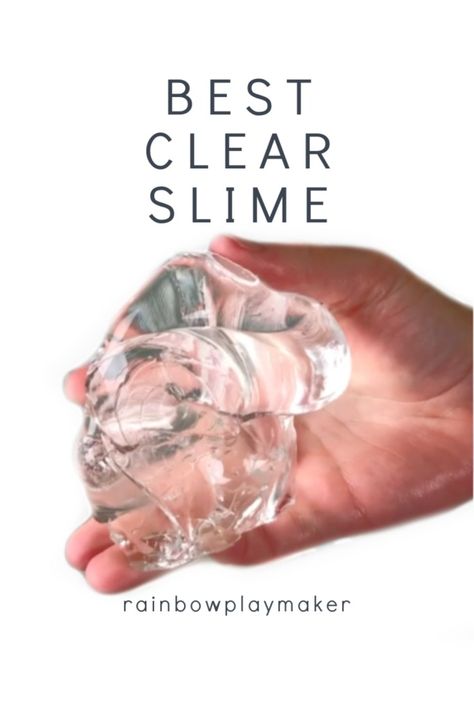 HOW TO MAKE THE BEST CLEAR SLIME - Slime Recipe Clear Glue, Slime Recipe Clear, Diy Clear Slime, Best Fluffy Slime Recipe, Crafts Slime, Cool Slime Recipes, Clear Glue Slime, Fluffy Slime Recipe, Making Fluffy Slime