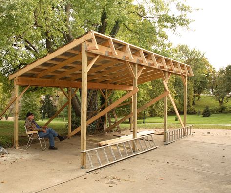 tractor shed | A shed for the tractors. | David Haggard | Flickr Tractor Shed, Car Shed, Carport Sheds, Wood Shed Plans, Firewood Shed, Shed Building, Lean To Shed, Shed Ideas, Shed Building Plans