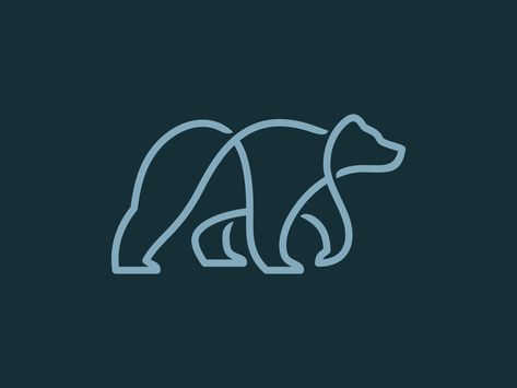 One-Line Bear Logo Design by MisterShot Bear Line Tattoo, Bear Single Line Tattoo, Bear Tattoo Line Art, Line Work Bear Tattoo, Bear Logo Inspiration, Elephant Logo Design, Bear Logo Design, Cat Logo Design, Knitted Wire