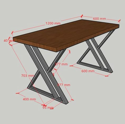 Meja Industrial, Wood And Metal Table, Iron Furniture Design, Steel Furniture Design, Welded Furniture, Metal Furniture Legs, Art Projects Ideas, Wood Table Design, Industrial Design Furniture