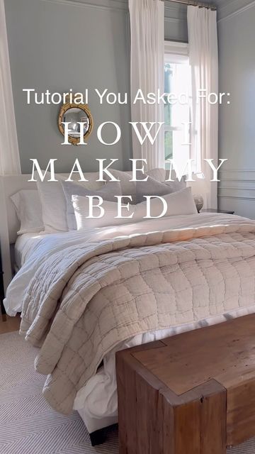 Christina Serrano on Instagram: "Tutorial!!: How To Make The ✨Fluffiest✨ Bed! ➡️Comment BEDROOM for everything in the reel, including furniture!

We all know how to make a bed, but making it fluffy and inviting can take a little practice. Let me know if you have any questions below!! Hope this helps! 🛌" How To Make A Bed Cozy, How To Make A King Size Bed, How To Make A Comfy Bed, How To Make A Queen Bed, How To Make A Pretty Bed, How To Make Bedding Look Fluffy, How To Make A Bedroom Cozy, Making A Bed, How To Make A Fake Bed For Staging