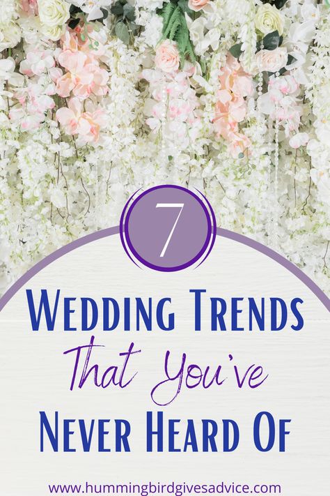 This post is all about wedding trends you've never heard of! From what couples are doing at their wedding ceremony, to how they are finding ways to make their wedding reception super special, wedding trends are emerging all the time. In this post you'll be inspired for your wedding, and may even want to try out one of these new trends! // wedding planning // brides // grooms // traditional wedding // wedding trends to try // DIY wedding // ceremony // photography // reception // dancing // looks Weddings 2020 Trends, Fun Wedding Activities Receptions, Wedding Dance Decorations, Different Wedding Ceremony Ideas, Different Wedding Ideas Creative, Trending Wedding Reception Ideas, 2024 Wedding Ceremony Trends, How To Make Your Wedding Unique, Wedding Reception Events