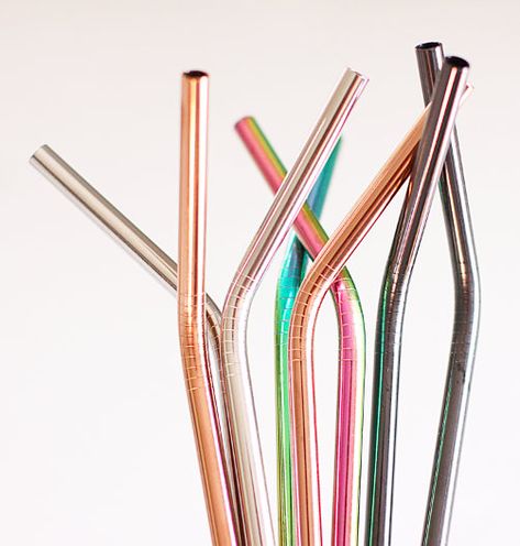 6 piece Rainbow Stainless Steel Straw Rainbow Metal Straw Glass Straw Aesthetic, Metal Straws Aesthetic, Clear Glass Straws, Metal Water Bottle With Straw, Glass Straws Amazon, Smoothie Straw, Gold Straws, Reusable Drinking Straw, Rainbow Metal